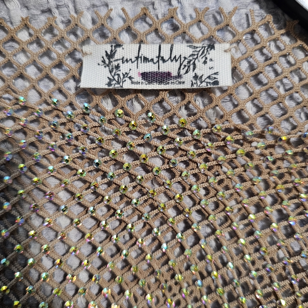 Free People Fishnet Rhinestone Top, Size S - Picture 8 of 9